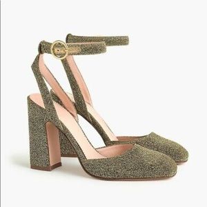 J. Crew Harlow Pumps In Gold Lurex